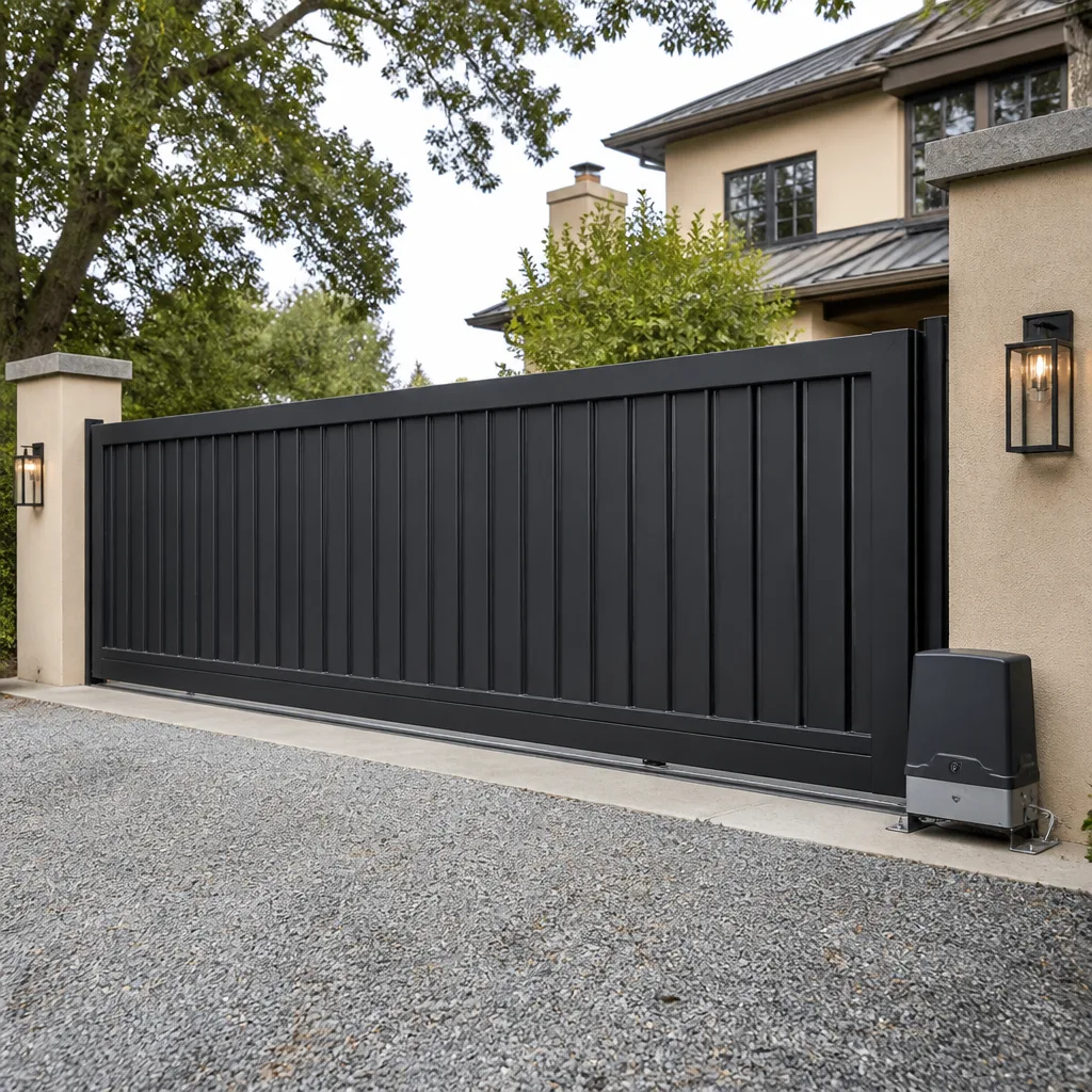 Sliding driveway gates